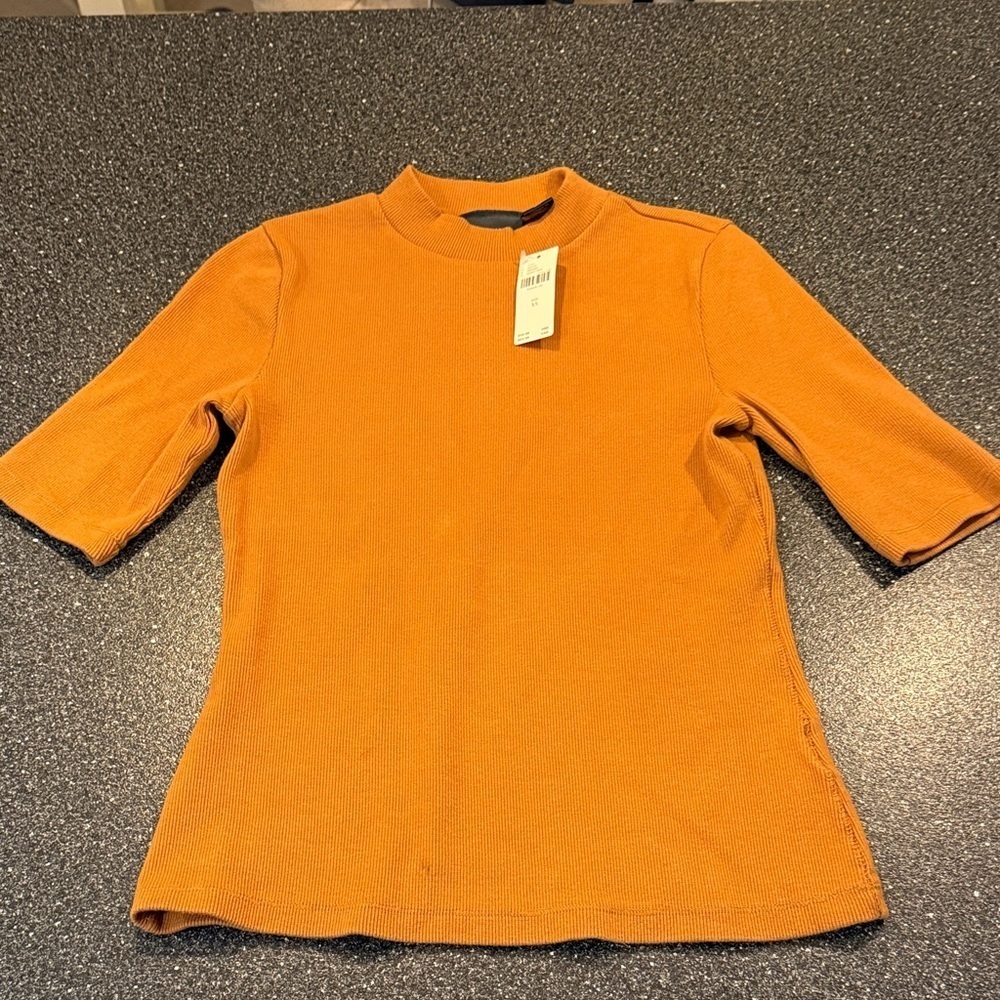 NWT ANTHROPOLOGIE | Chic Mustard Short Sleeve Women's Top